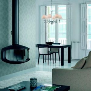 Camino a legna a parete VELVET c/vetro 5 kW - Fugar