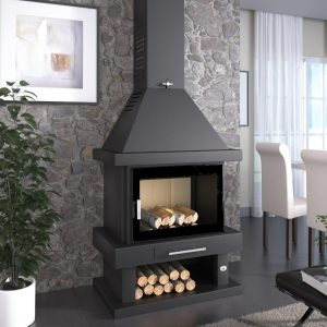 Camino a legna a parete C-200-K 15 kW - FM Calefacción