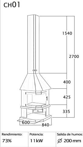 Corner Wood-burning Fireplace CH 01 with Glass 11 kW - Focgrup - Image 2