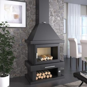 Wall-Mounted Wood Fireplace C-200 15 kW - FM Calefacción