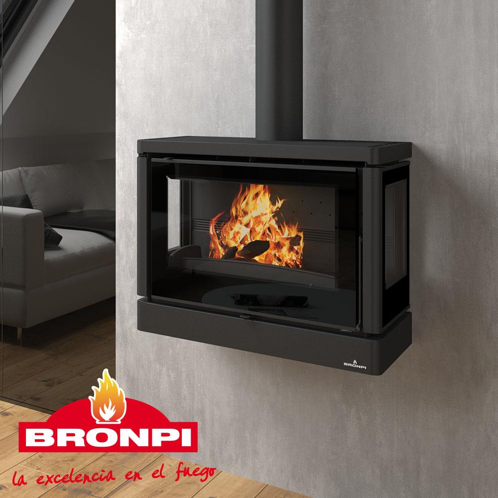 Suspended Wood Fireplace VERSALLES C VISION 12 kW - Bronpi - Image 2