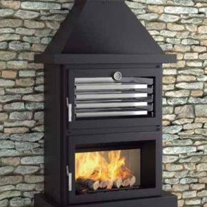 Wall-Mounted Wood Fireplace with Oven C-200-H 15 kW - FM Calefacción