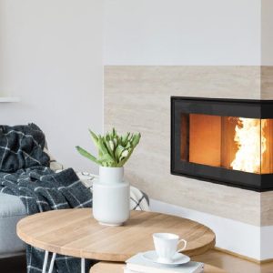 Caminetto a pellet CORNER M 16 ventilato canalizzabile 15,3 kW - L'artistico