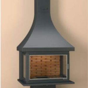 Camino a legna a parete CH 72 c/vetro 16 kW - Focgrup