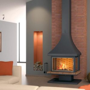 Camino a legna a parete CH 82 c/vetro 16 kW - Focgrup