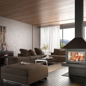 Freestanding Wood-burning Fireplace GISELLE 90 18 kW - Rocal