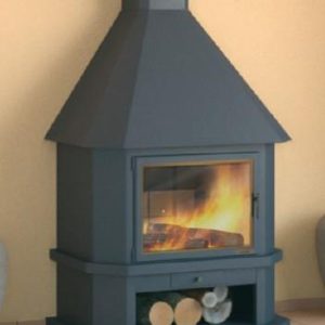 Camino a legna a parete CH 42 c/vetro 17,5 kW - Focgrup