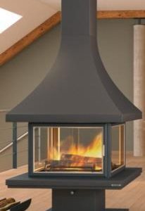 Central Wood-burning Fireplace CH 86 with Glass 16 kW - Focgrup