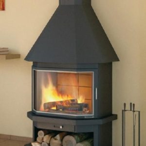 Camino a legna a parete CH 64 c/vetro 18 kW - Focgrup