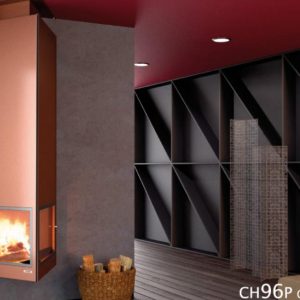 Camino a legna a parete CH 96 c/vetro 11 kW - Focgrup