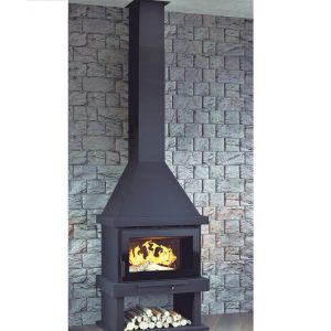 Ventilated Wall-Mounted Wood-burning Fireplace C-300-TK 12.5 kW - FM Calefacción