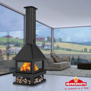 Central Wood Fireplace HUELVA 16 kW - Bronpi